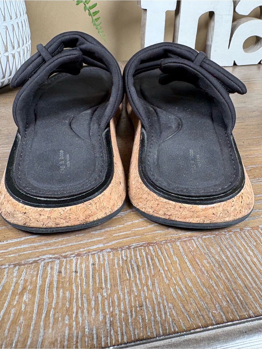 Rag & Bones Black Parque Slide Sandals with Cushioned Straps Earthy Crunchy 7.5 - Picture 12 of 13
